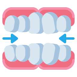 denti affollati icona