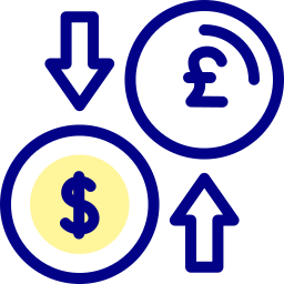 cambio di valuta icona