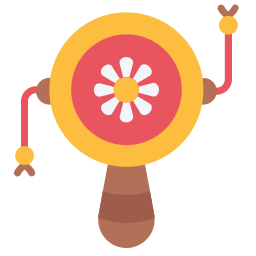 Rattle drum icon