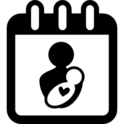 mutterschaftssymbol auf dem täglichen kalenderschnittstellensymbol icon