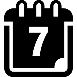 Calendar page on day 7 icon