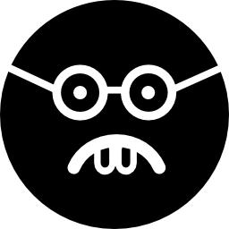 quadratisches gesicht des nerd-emoticon icon