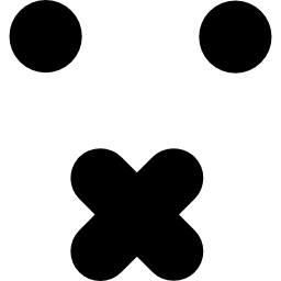 Mute emoticon square face icon