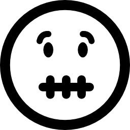 Mute emoticon square face icon