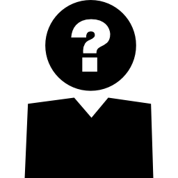 Question sign on person head icon