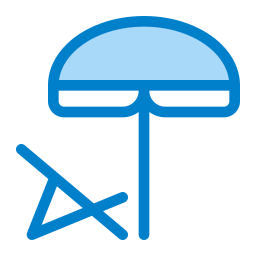 Beach umbrella icon