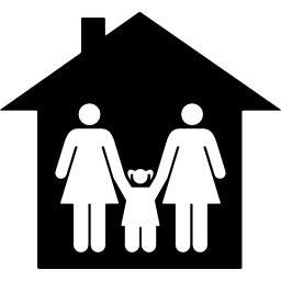 Familiar female group of three in their home icon