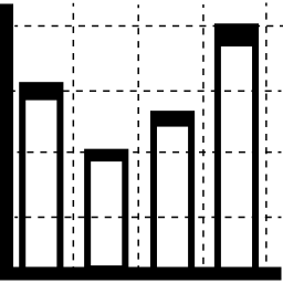 gráfico de barras para educação em classe Ícone