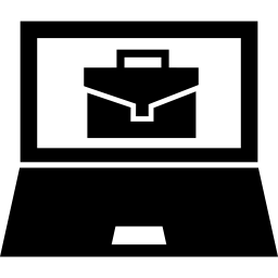 portfolio-zeichen auf laptop-bildschirm icon