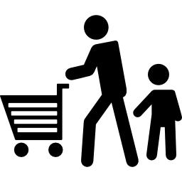 père sur le shopping avec son fils Icône