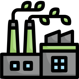 Green factory icon