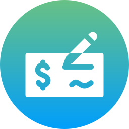 Bank check icon