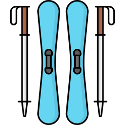 Skiing equipments icon