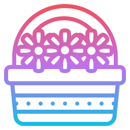 Flower basket icon