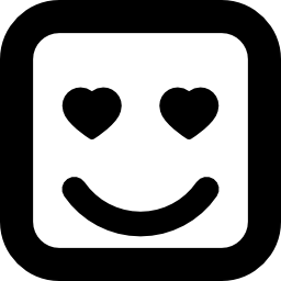 emoticon in der liebe zur quadratischen gesichtsform icon