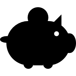 geld sparschwein silhouette mit einer münze icon