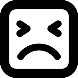 Angry face of square shape outline icon