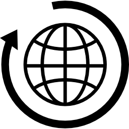 terra com uma seta circular ao redor Ícone