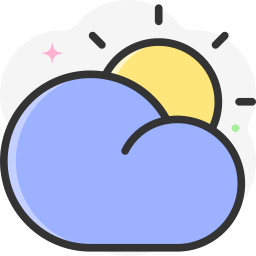 Clouds and sun icon