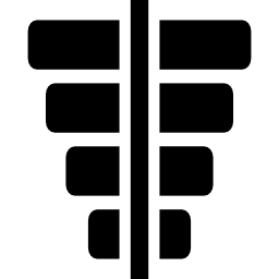 Symmetric business stats graphic of horizontal bars icon