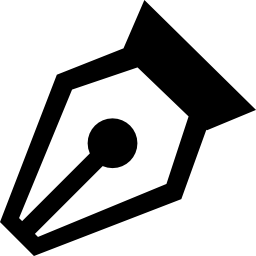 Pen point tool in diagonal position for writing interface symbol icon