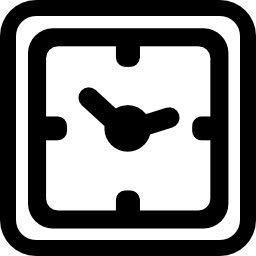 uhr in quadratischer form icon