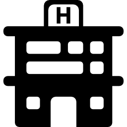 Hospital building front icon