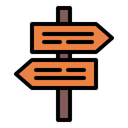 Directional sign icon