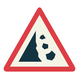 Falling rocks icon