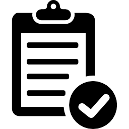 Clipboard verification symbol icon