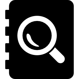 Book with magnifying glass icon