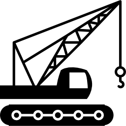 baumaschinen-seitenansicht mit kran icon