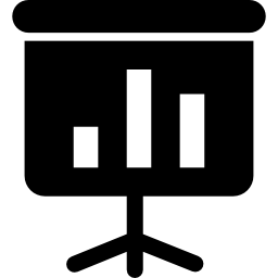 stoffbildschirm mit balkengrafik von geschäftsstatistiken icon