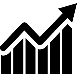 balkengrafik mit aufsteigendem pfeil icon