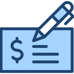 Bank check icon