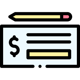 Bank check icon