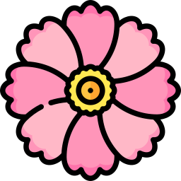 Pink cosmos icon