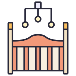 Baby bed icon