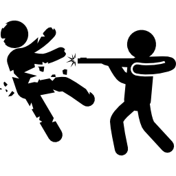 Person killing other with an arm icon