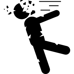 Zombie body falling to back while the face is exploding icon