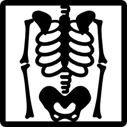 skeletweergave op röntgenfoto icoon