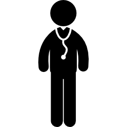 Medical doctor man standing with a stethoscope hanging of his neck icon