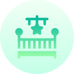 Baby crib icon