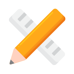 Pencil and ruler icon