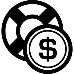 Safety dollar coin commercial symbol icon