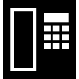 Telephone square tool symbol from top view icon