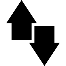 Up and down opposite arrows symbol side by side icon