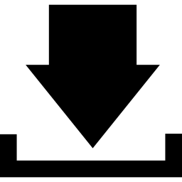 Download interface symbol of down arrow on a tray icon