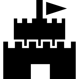 schloss mit einer flagge oben icon