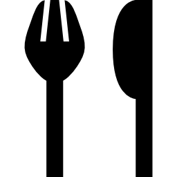 Fork and knife eating utensils icon